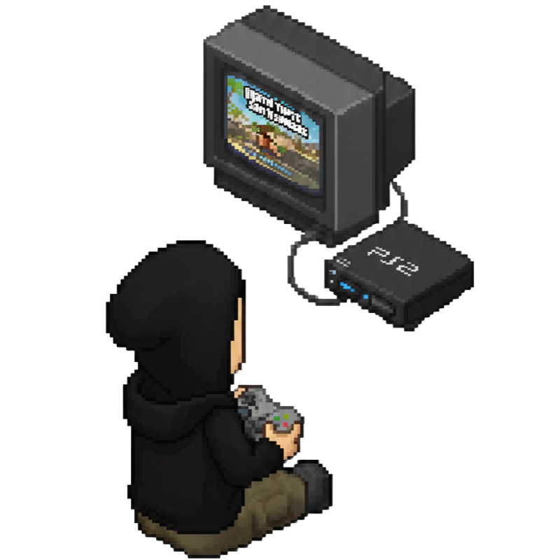 Young me playing on the PlayStation 2